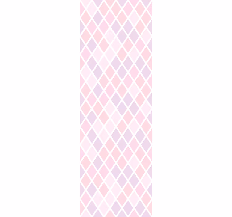 Rolgordijn kinderkamer roze en witte ruiten design - TenStickers