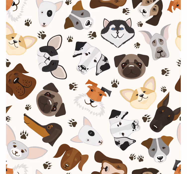 Rolgordijn kinderkamer schattig puppy en hond patroon - TenStickers
