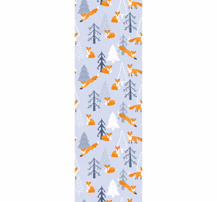 Rolgordijn kinderkamer schattig vos winterbos patroon - TenStickers