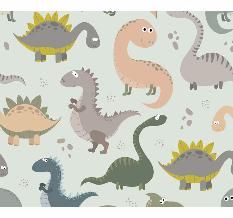 Rolgordijn kinderkamer met lachende dinosaurussen - TenStickers