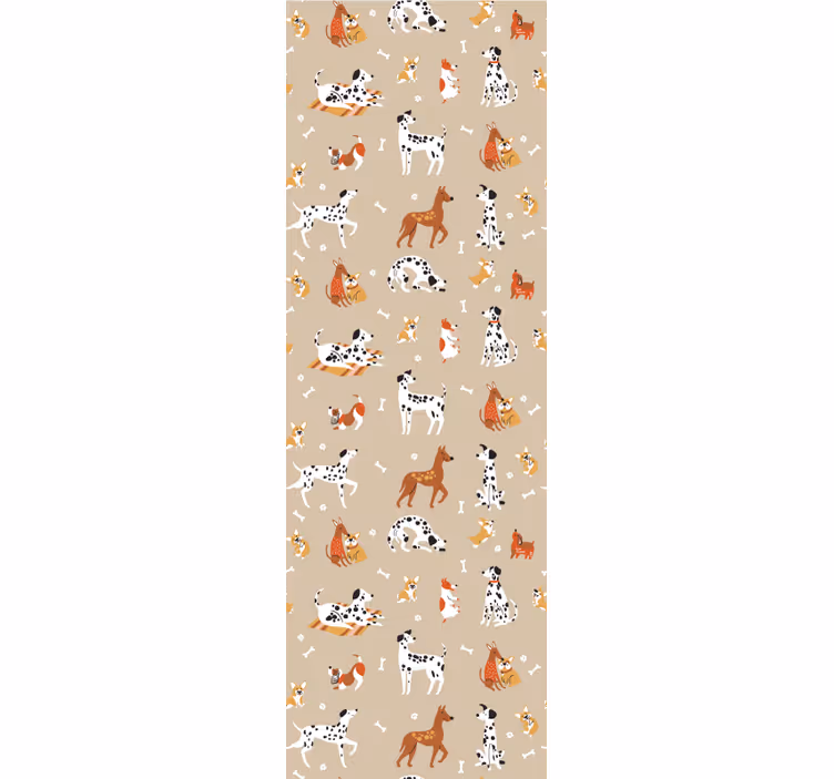 Rolgordijn kinderkamer schattige honden op beige - TenStickers
