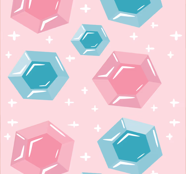 Rolgordijn kinderkamer geometrische edelstenen - TenStickers