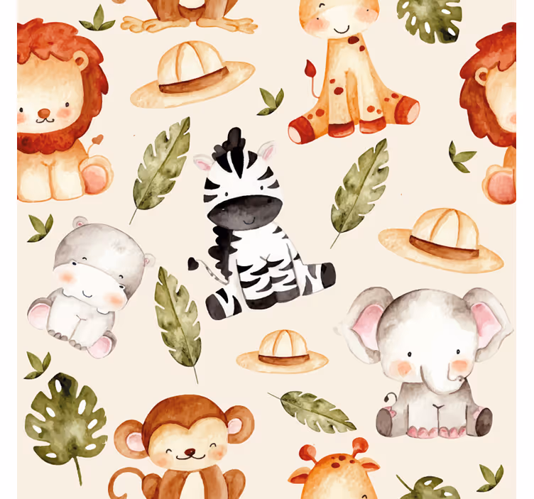 Rolgordijn kinderkamer beige safari - TenStickers