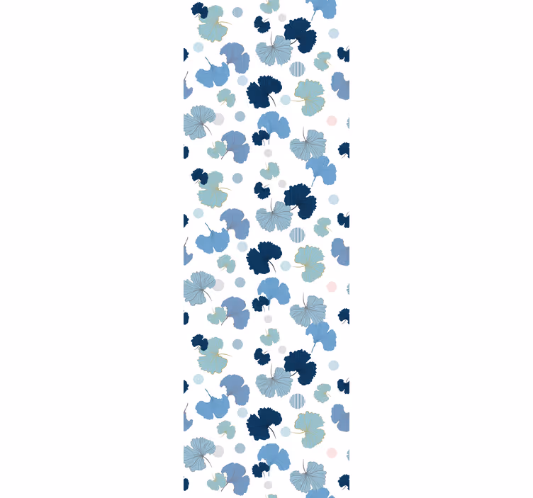 Rolgordijn kantoor blauwe ginkgo blad - TenStickers