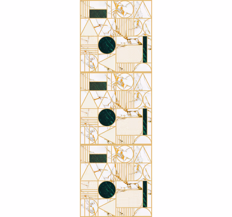 Rolgordijn kantoor wit marmeren geometrisch - TenStickers