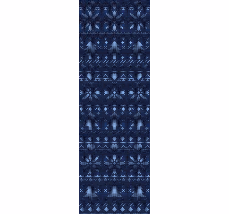 Rolgordijn kantoor navyblauw kerst gebreid patroon - TenStickers