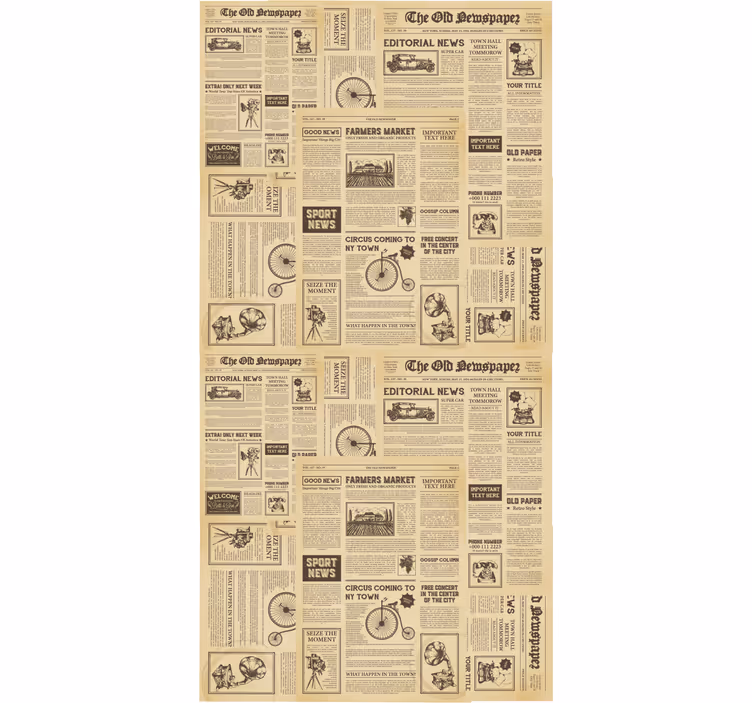 Rolgordijn kantoor vintage amerikaanse krant - TenStickers