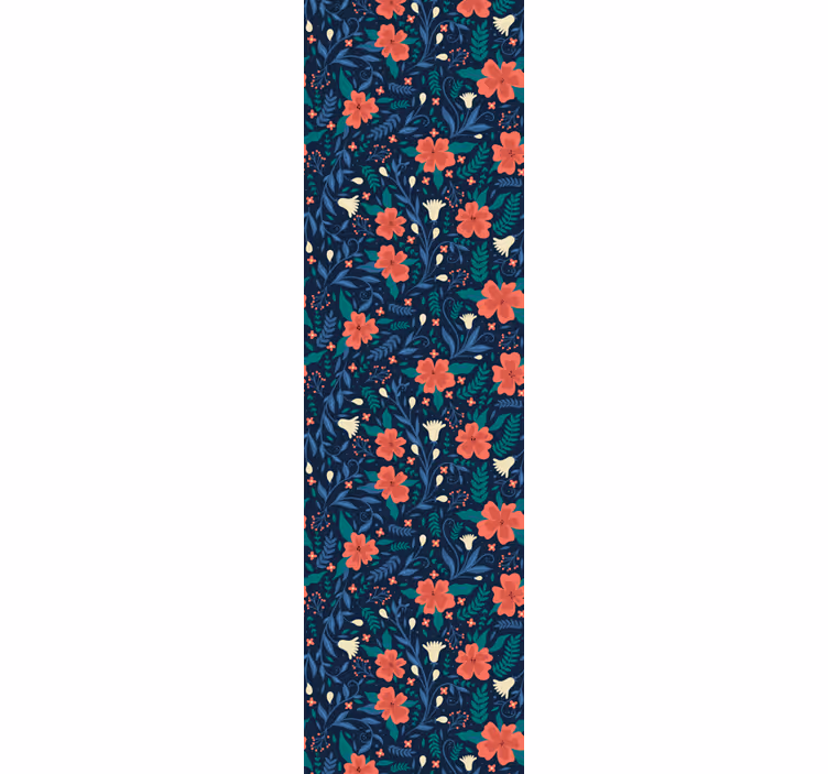 Rolgordijn kantoor nordic stijl artistieke bloemen - TenStickers