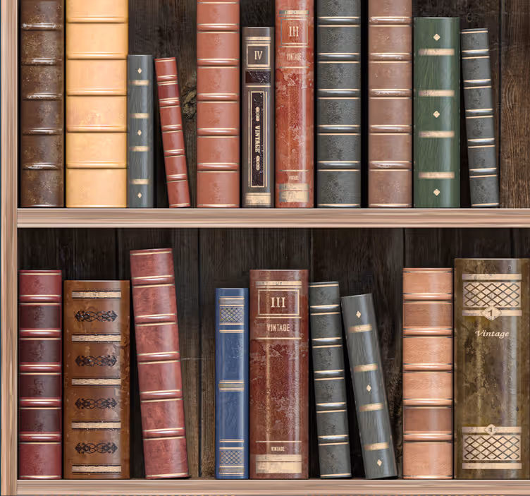 Rolgordijn kantoor bibliotheekboeken - TenStickers