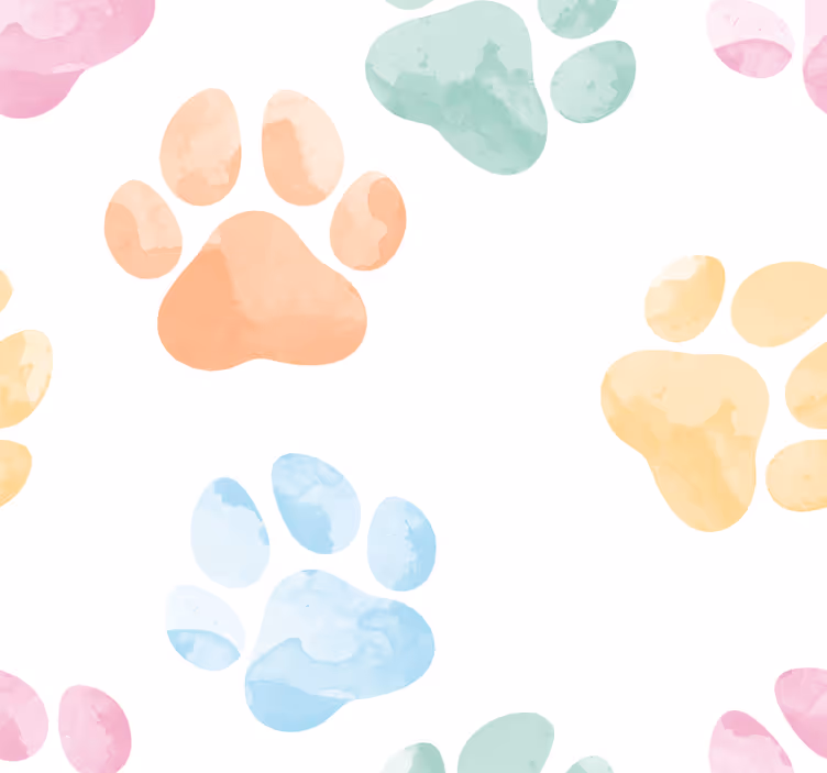 Rolgordijn kantoor pastelkleuren dierenpootjes - TenStickers