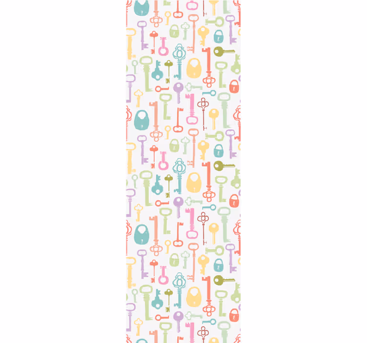 Rolgordijn tienerkamer sleutelpatroon motief - TenStickers
