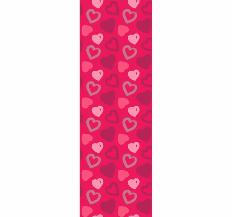 Rolgordijn tienerkamer fuchsia harten - TenStickers