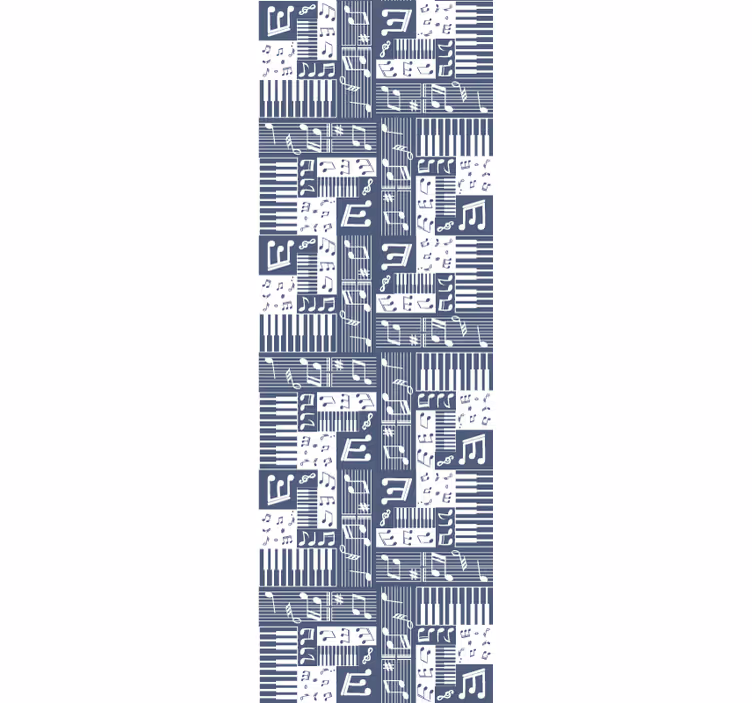Rolgordijn tienerkamer musical piano - TenStickers