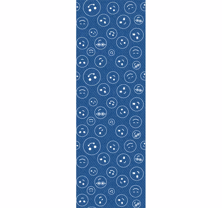 Rolgordijn tienerkamer met marineblauwe smileys - TenStickers