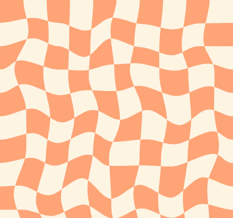 Rolgordijn tienerkamer met een groovy ruitpatroon - TenStickers