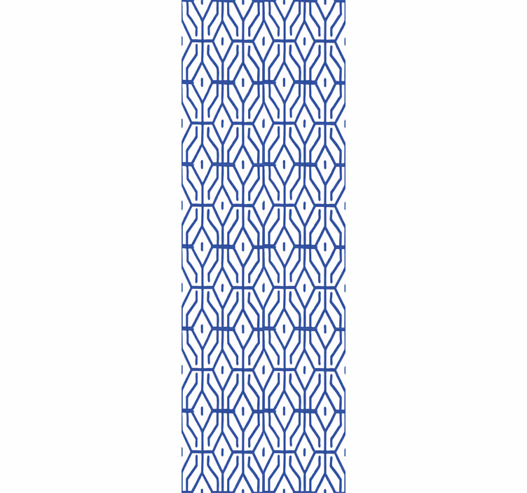 Rolgordijn tienerkamer eclectisch blauw lijnpatroon - TenStickers