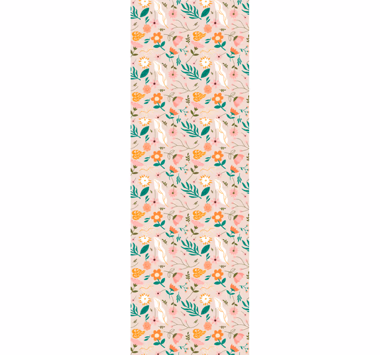 Rolgordijn tienerkamer pastel bloemenpatroon - TenStickers