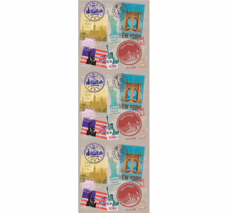 Rolgordijn tienerkamer oude nyc collage - TenStickers