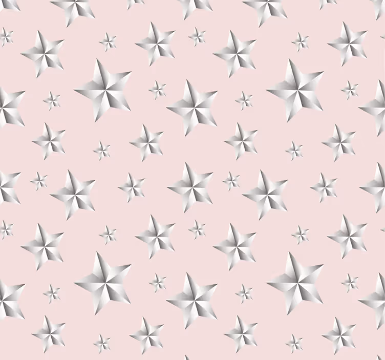 Rolgordijn tienerkamer witte sterren op roze achtergrond - TenStickers