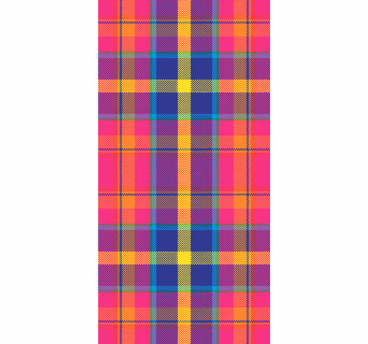 Rolgordijn tienerkamer kleurrijk ruitpatroon - TenStickers