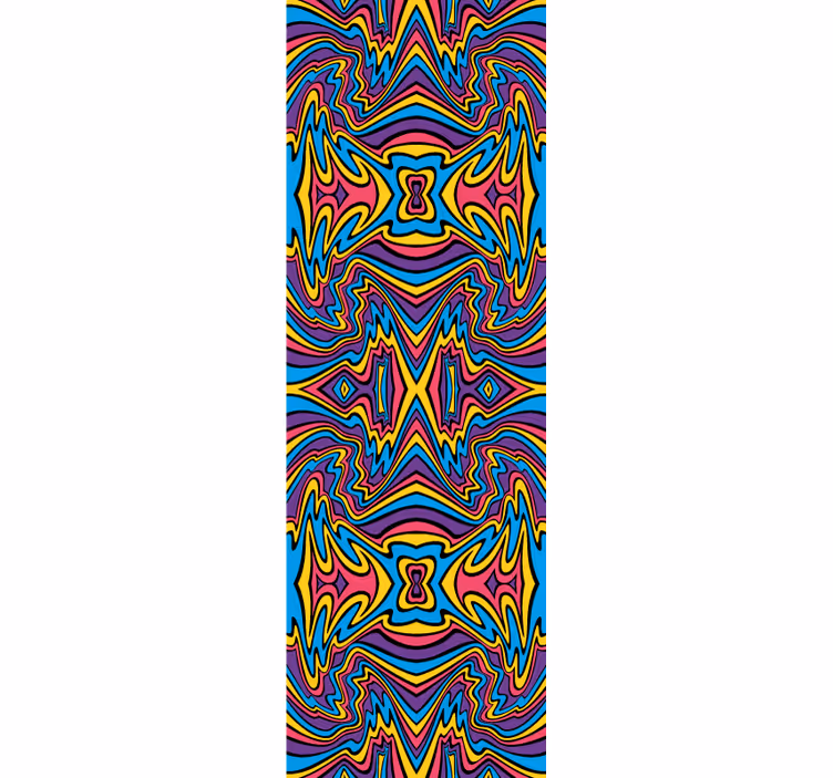Rolgordijn tienerkamer levendige kleuren en coole lijnen - TenStickers