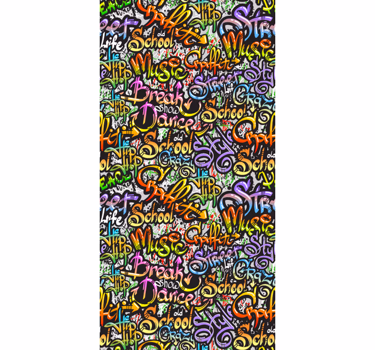 Rolgordijn tienerkamer graffiti muurschrift - TenStickers