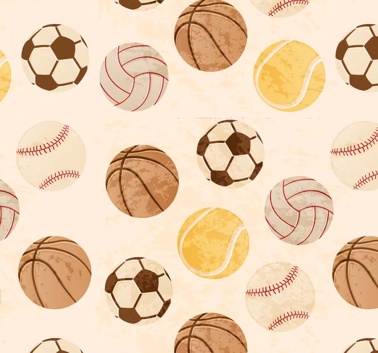 Rolgordijn tienerkamer vintage ballenpatroon - TenStickers