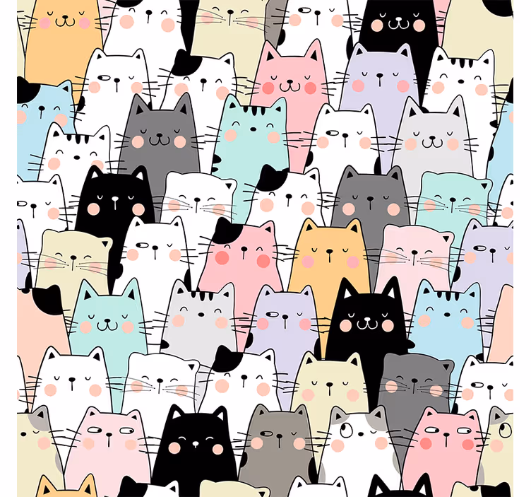 Rolgordijn tienerkamer cats - TenStickers