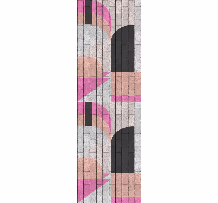 Moderne raambekleding abstracte vormen op bakstenen - TenStickers