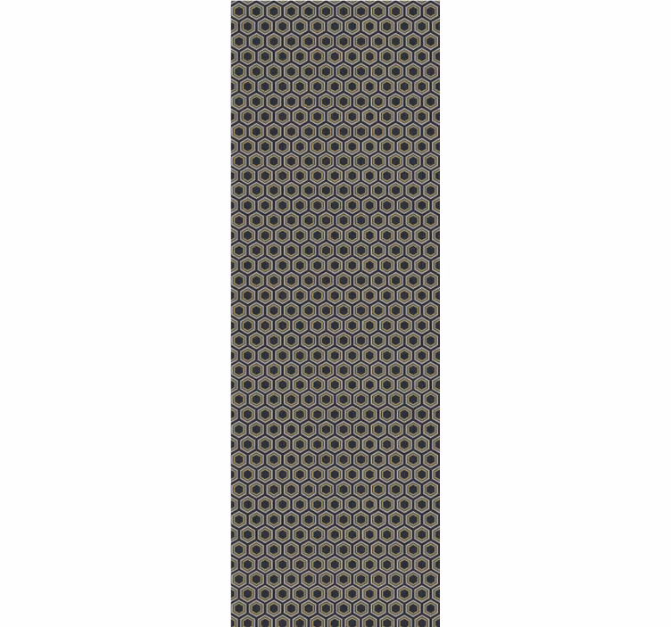 Moderne raambekleding met gouden en grijze hexagons - TenStickers