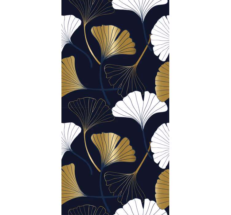 Moderne raambekleding met reliëf ginkgo bladeren - TenStickers