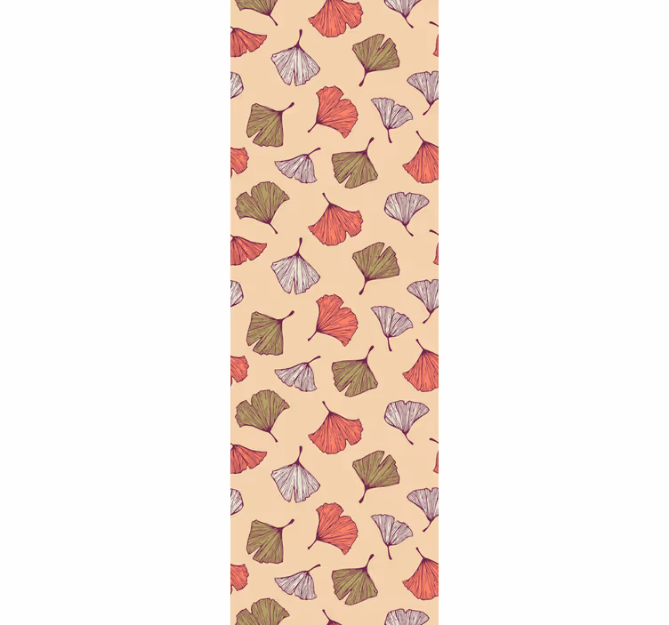 Moderne raambekleding met kleurrijke ginkgo bladeren - TenStickers