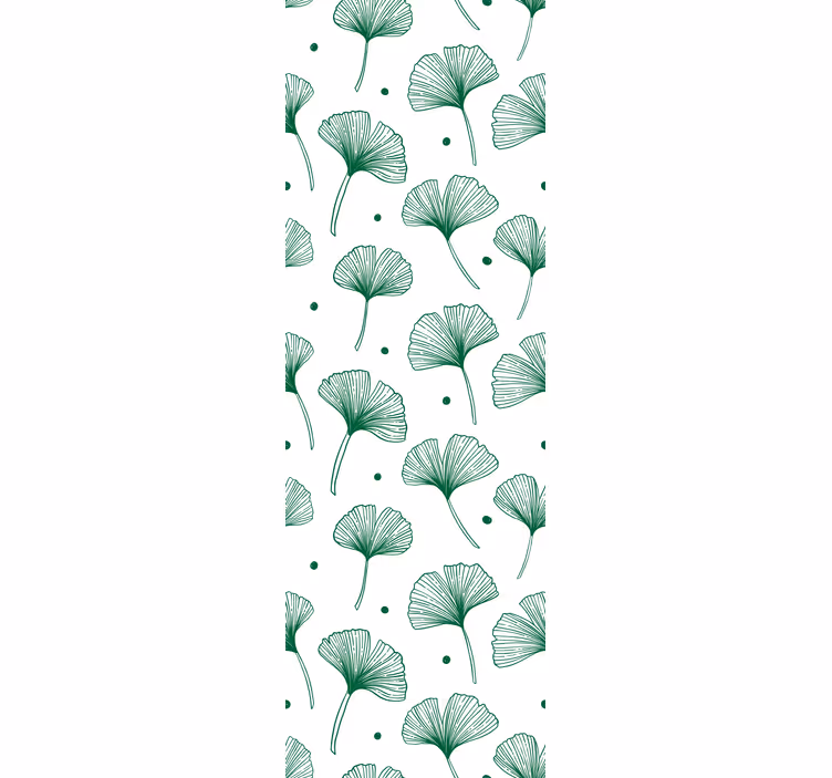 Moderne raambekleding big ginkgo groene bladeren - TenStickers