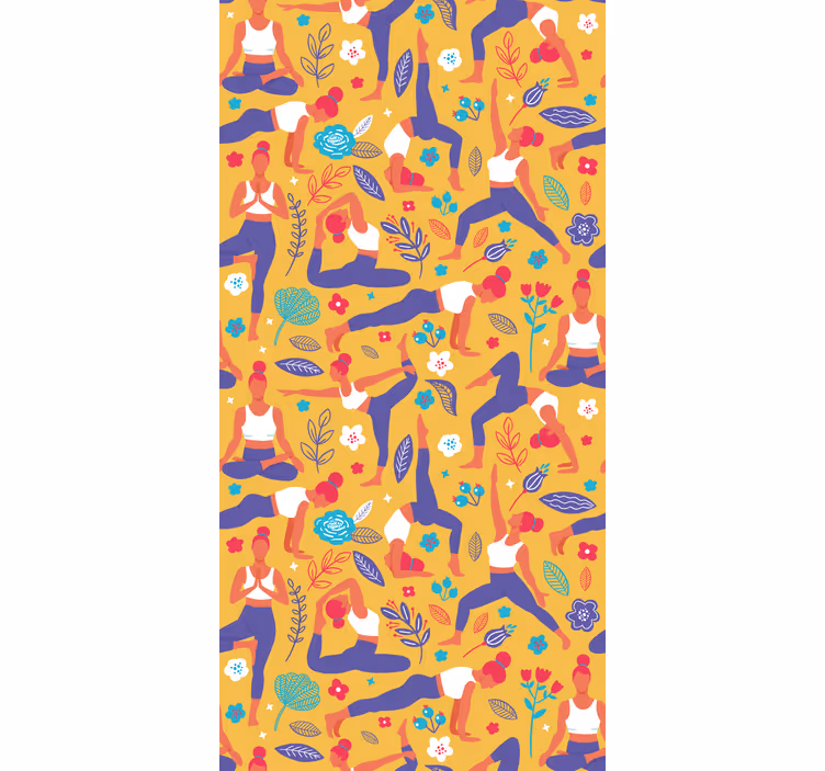 Moderne raambekleding handgetekende yoga doodle - TenStickers