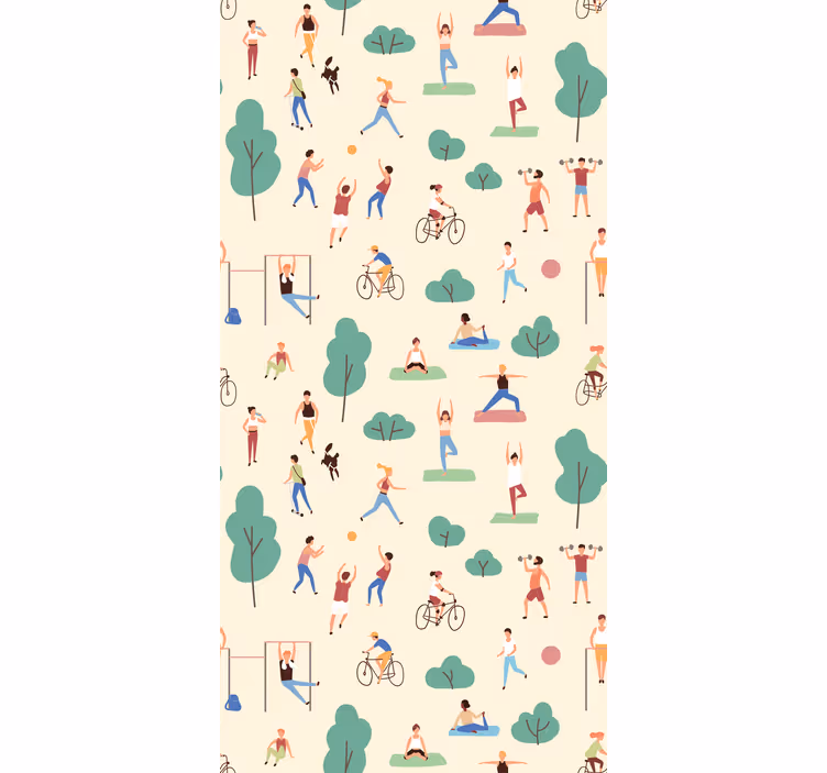 Moderne raambekleding met mensen die sporten - TenStickers