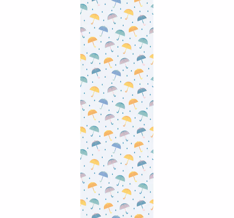Moderne raambekleding kleurige paraplu's grappige cartoon - TenStickers