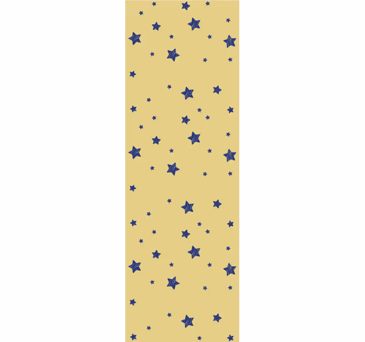 Moderne raambekleding blauwe sterren op gele achtergrond - TenStickers