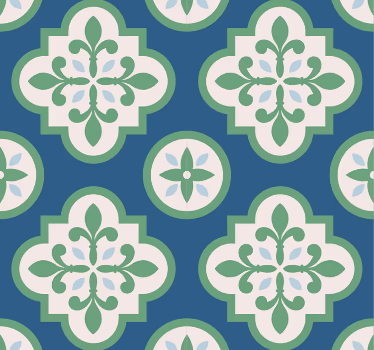Moderne raambekleding groene klaver portugese tegel - TenStickers