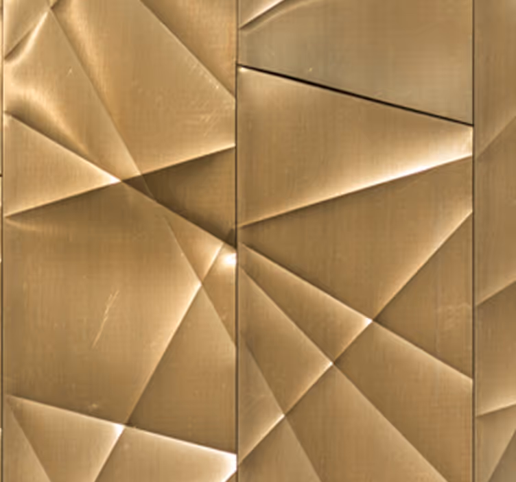 Moderne raambekleding 3d gouden polygonen textuur - TenStickers
