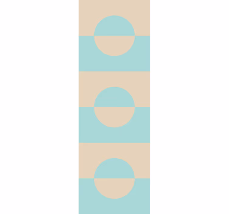 Moderne raambekleding lichtblauwe en beige stippen met vierkanten - TenStickers