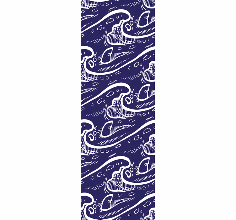 Moderne raambekleding met blauw golfpatroon achtergrond - TenStickers