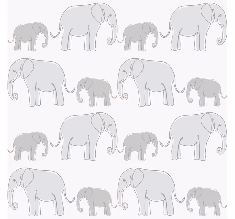 Rolgordijn grijs minimalistische olifanten - TenStickers