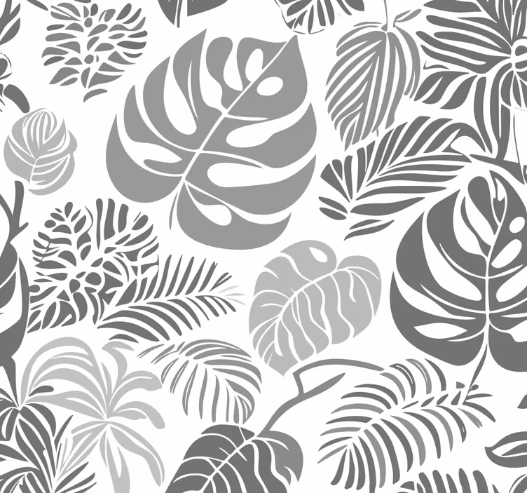Rolgordijn grijs met monstera bladeren - TenStickers