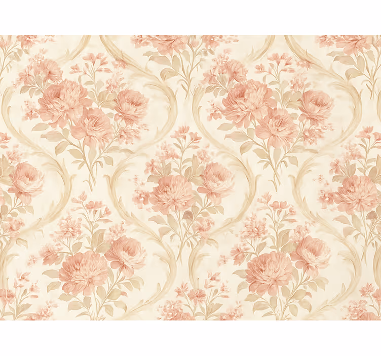 Roze rolgordijn vintage licht gewassen bloemen ontwerp - TenStickers