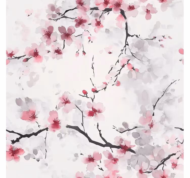Roze rolgordijn bloemen van de kersenbloesem - TenStickers