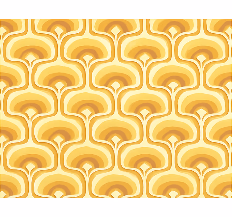 Rolgordijn geel retro geel patroon - TenStickers