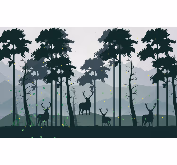 Rolgordijn keuken silhouet bos scandi - TenStickers