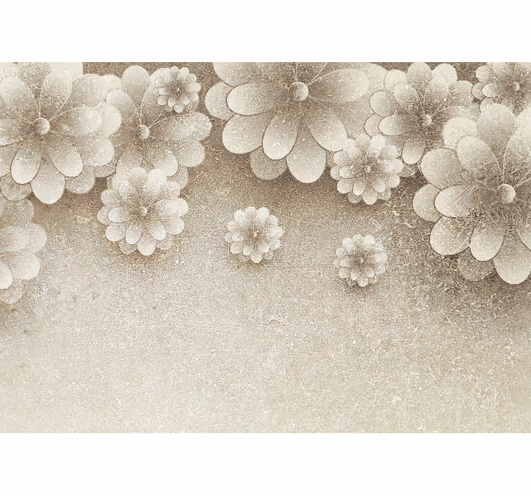 Rolgordijn keuken 3d bloemen effect grijze kleur - TenStickers