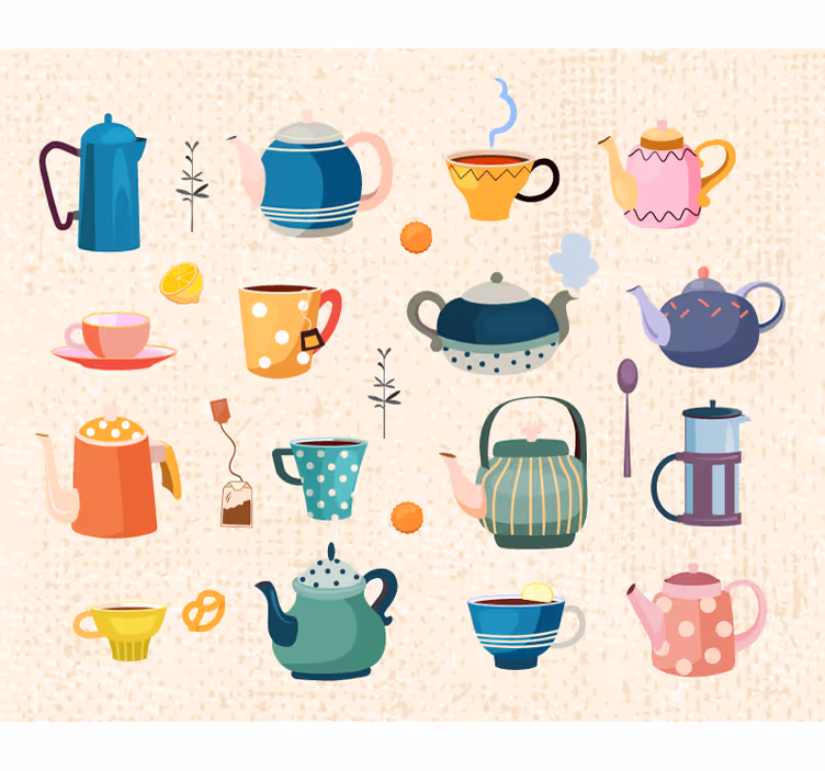 Rolgordijn keuken vintage thee - TenStickers