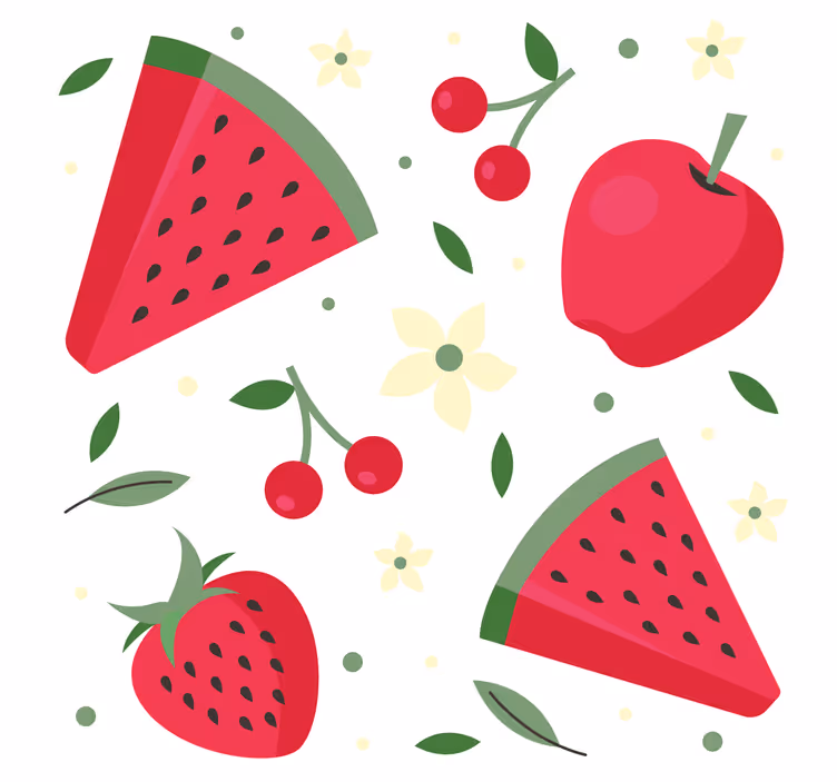 Rolgordijn keuken verschillend fruitpatroon - TenStickers